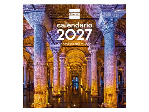 FINOCAM Calendario de Pared 2027 Maravillas del Mundo 300x300 mm FINOCAM Calendario de Pared 2027 Maravillas del Mundo 300x300 mm