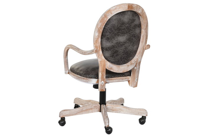 DKD Home Decor Silla de Abeto y PU Marrón Oscuro