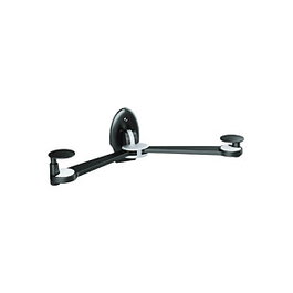 EQUIP Soporte para TV/DVD Plegable de Pared, Negro, Vidrio, Capacidad 8 kg, Dimensiones 240 x 280 mm