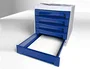 Archivo 2000 Fichero Cajones Sobremesa 305x370x215 mm Organizador Oficina 5 Cajones Azul Opaco