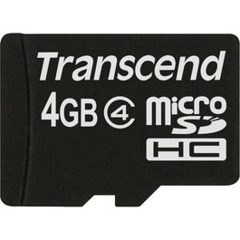 Transcend TS4GUSDC4 Tarjeta MicroSDHC de 4 GB, Negro