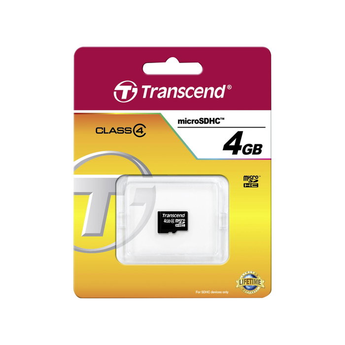 Transcend TS4GUSDC4 Tarjeta MicroSDHC de 4 GB, Negro Transcend TS4GUSDC4 Tarjeta MicroSDHC de 4 GB, Negro