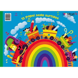 Selvi Bloc De Manualidades Papel Seda 10 Colores Surtidos 32x24 cm (Set de 25) (Set de 25)