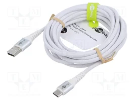 GOOBAY Cable USB 2.0 de USB A a USB C de 3m, Blanco