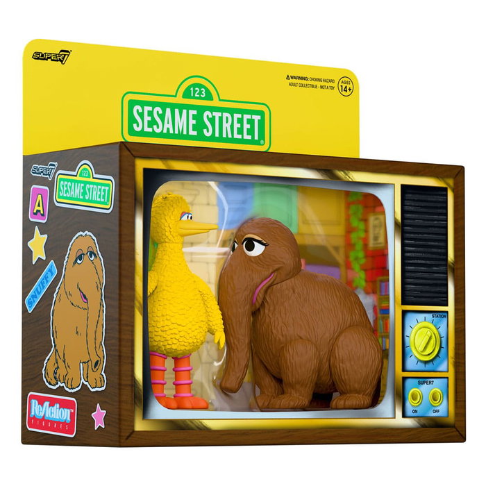 Super7 Sesame Street Pack de 2 Figuras ReAction Big Bird and Mr. Snuffleupagus 10 cm Super7 Sesame Street Pack de 2 Figuras ReAction Big Bird and Mr. Snuffleupagus 10 cm