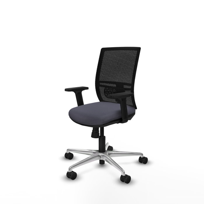 PIQUERAS Y CRESPO Silla de oficina Yunquera con mecanismo Sincro, Gris oscuro y Negro
