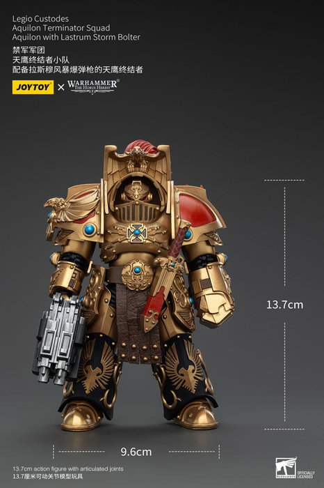Warhammer The Horus Heresy Figura 1/18 Legio Custodes Aquilon Terminator Squad Aquilon with Lastrum Storm Bolter 14 cm Warhammer The Horus Heresy Figura 1/18 Legio Custodes Aquilon Terminator Squad Aquilon with Lastrum Storm Bolter 14 cm
