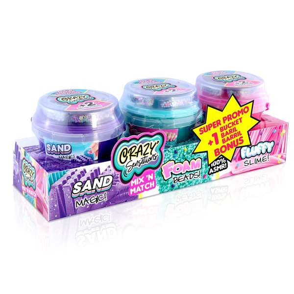 Canal Toys 3 Cubos Slime Craze Sensations Mix&Match con Slime Esponjoso, Perlas de Espuma y Arena Mágica | Edad 6+ | 38x12,5x14cm | Instrucciones en Francés y Neerlandés Canal Toys 3 Cubos Slime Craze Sensations Mix&Match con Slime Esponjoso, Perlas de Espuma y Arena Mágica | Edad 6+ | 38x12,5x14cm | Instrucciones en Francés y Neerlandés