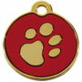 Placa identificativa para collar Imarc Circle Rojo Dorado