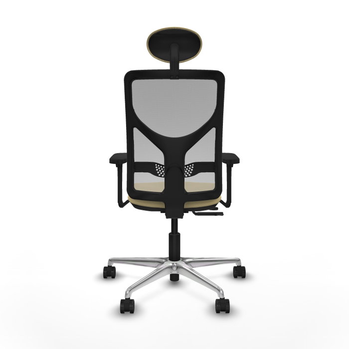 PIQUERAS Y CRESPO Silla de oficina Motilla con mecanismo Sincro/Traslack, Crema y Gris