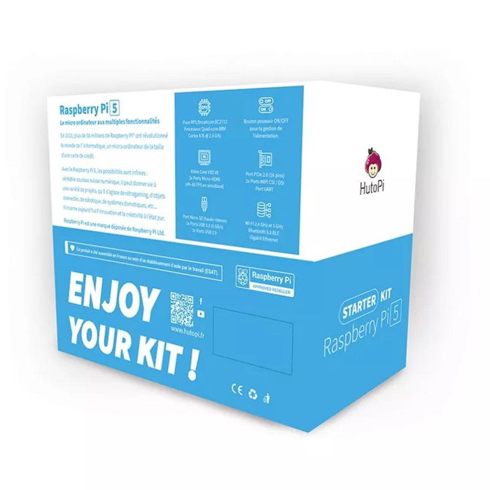 Raspberry Starter Kit Raspberry Pi 5 Version 4GB RAM con Fuente Oficial, Carcasa con Ventilador y Tarjeta SD 32GB