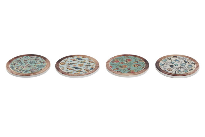 DKD Home Decor Posavasos de Dolomite Marino Surtido de 12 unidades