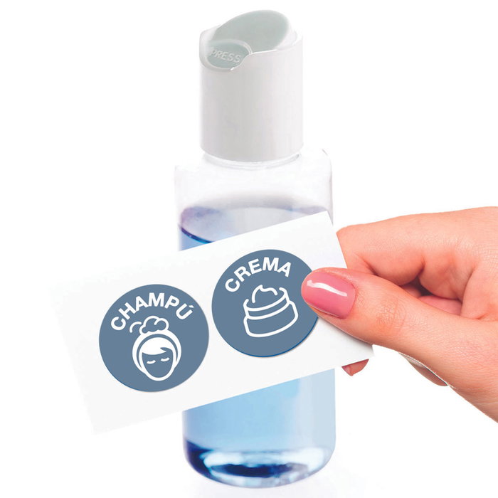 Sensly Frasco Vacío 100 Ml con Pico Vertedor y Etiquetas Adhesivas para Productos de Viaje