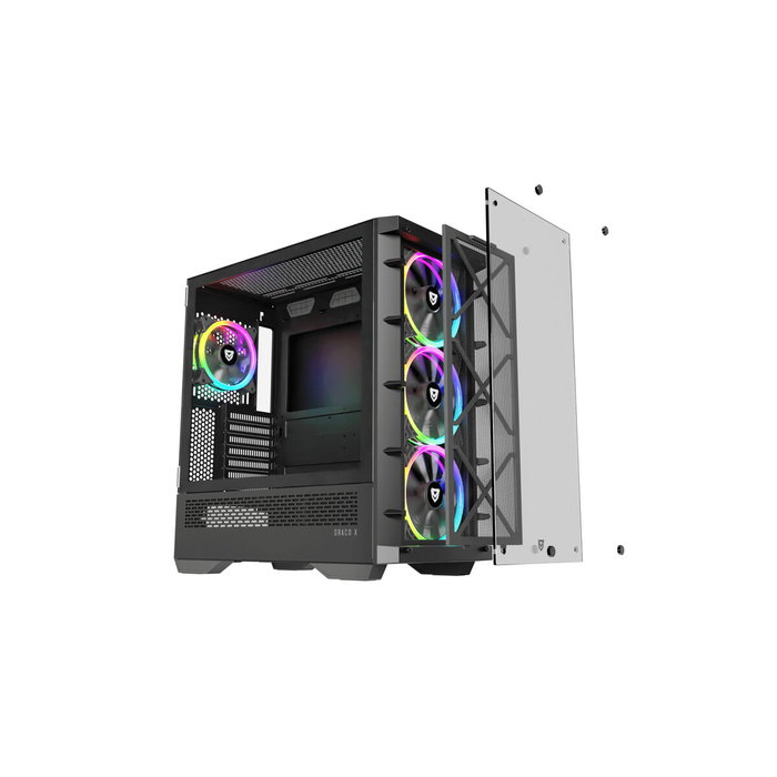 Caja Semitorre ATX Nfortec NF-CS-DRACOX-B Negro