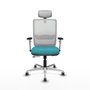 PIQUERAS Y CRESPO Silla de oficina Haches Turquesa y Blanco