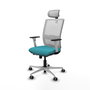PIQUERAS Y CRESPO Silla de oficina Haches Turquesa y Blanco