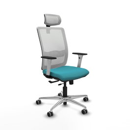 PIQUERAS Y CRESPO Silla de oficina Haches Turquesa y Blanco