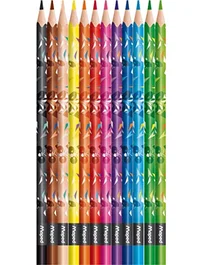 Maped Mini Cute Lápices de Colores Triangulares, 12 Unidades Colores Surtidos