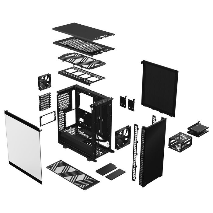 Fractal Design Define 7 Compact Black Midi Tower para PC ATX, Micro-ATX, Micro-ITX, Aluminio y Acero, Hogar/Oficina