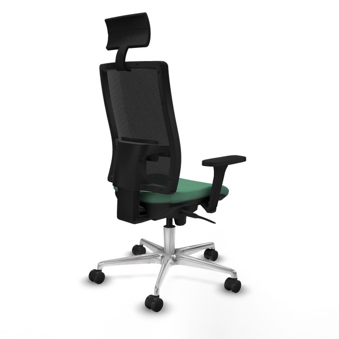 PIQUERAS Y CRESPO Silla de oficina Horna con mecanismo Sincro, Verde esmeralda y Negro