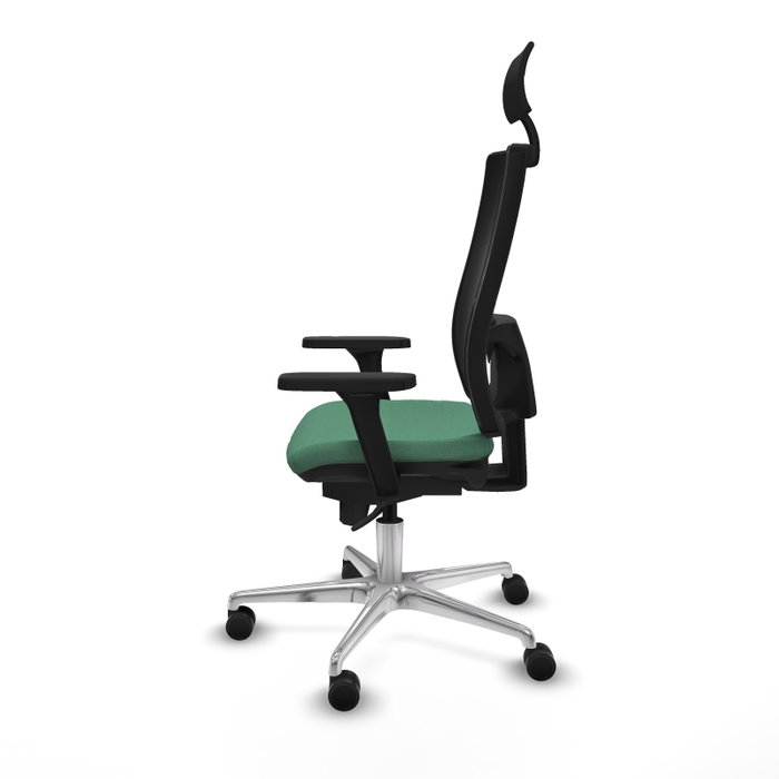 PIQUERAS Y CRESPO Silla de oficina Horna con mecanismo Sincro, Verde esmeralda y Negro