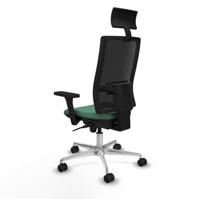 PIQUERAS Y CRESPO Silla de oficina Horna con mecanismo Sincro, Verde esmeralda y Negro