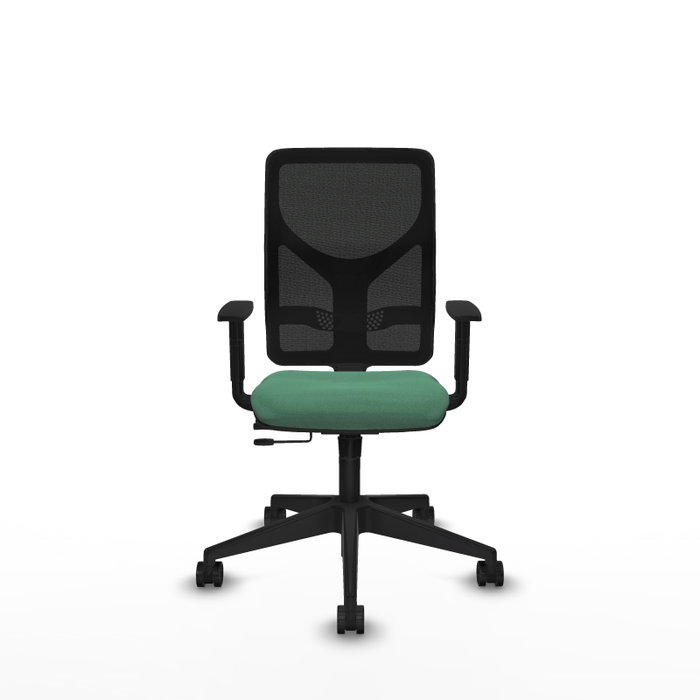 Silla de oficina Motilla con mecanismo Sincro/Traslack tapizada con Tela color Verde esmeralda y malla color Negro. Equipada con lumbar 1D, Brazos 1D y Ruedas 65mm nailon Silla de oficina Motilla con mecanismo Sincro/Traslack tapizada con Tela color Verde esmeralda y malla color Negro. Equipada con lumbar 1D, Brazos 1D y Ruedas 65mm nailon