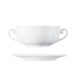 Langenthal Taza Barroco Consome 2/A, Vajilla de Porcelana Blanca, Capacidad 35 cl (Set de 6)