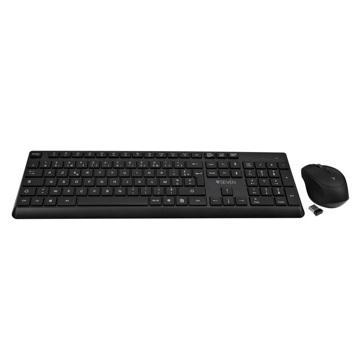 Teclado y Ratón V7 CKW350FR Negro Francés AZERTY