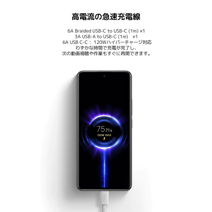 Xiaomi Cable USB-A a USB-C 3A 60W 1m Blanco