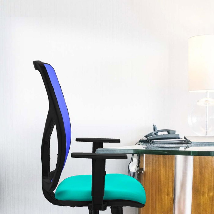 PIQUERAS Y CRESPO Silla de oficina Motilla con mecanismo Sincro, Verde botella y Gris