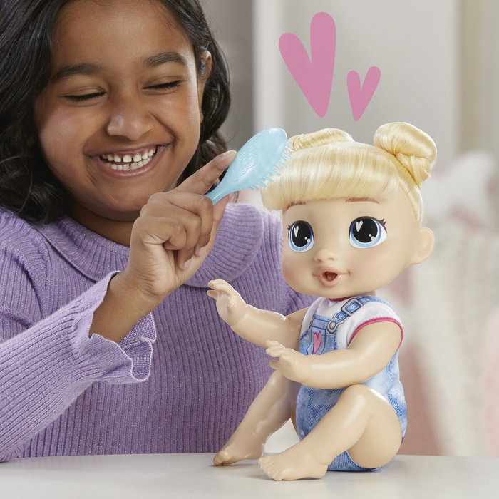 Baby Alive Harper Hugs Crawling, muñeca electrónica de 27 cm con cabello rubio