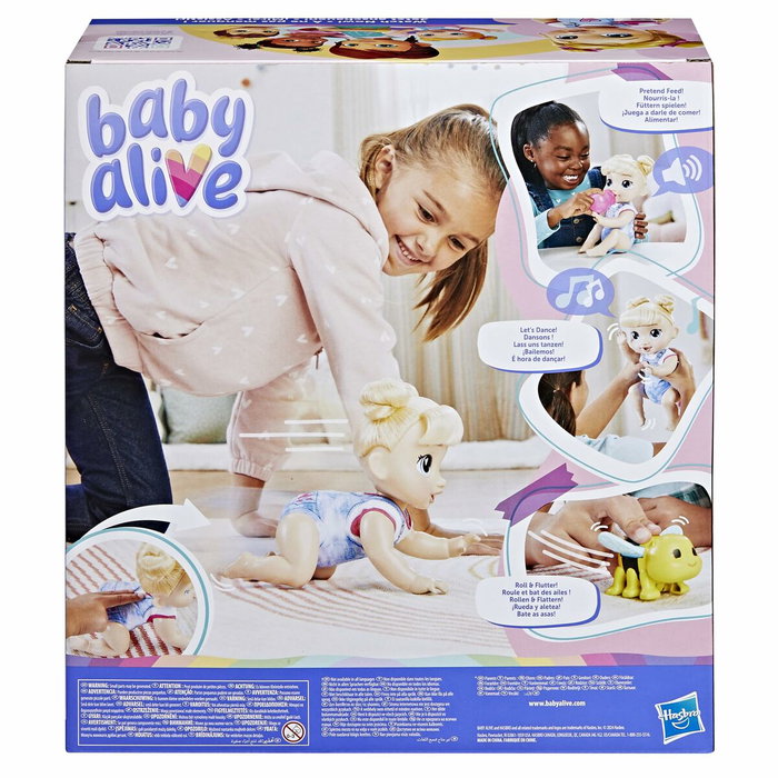 Baby Alive Harper Hugs Crawling, muñeca electrónica de 27 cm con cabello rubio