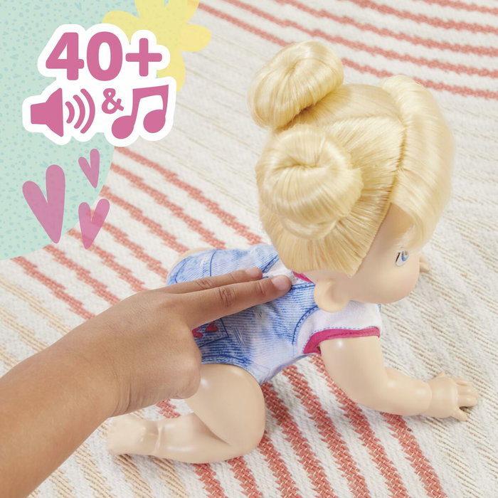 Baby Alive Harper Hugs Crawling, muñeca electrónica de 27 cm con cabello rubio