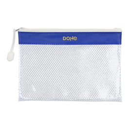 Dosier Sobre Dohe Cremallera A5 Pvc Blanco/Azul (Set de 12)