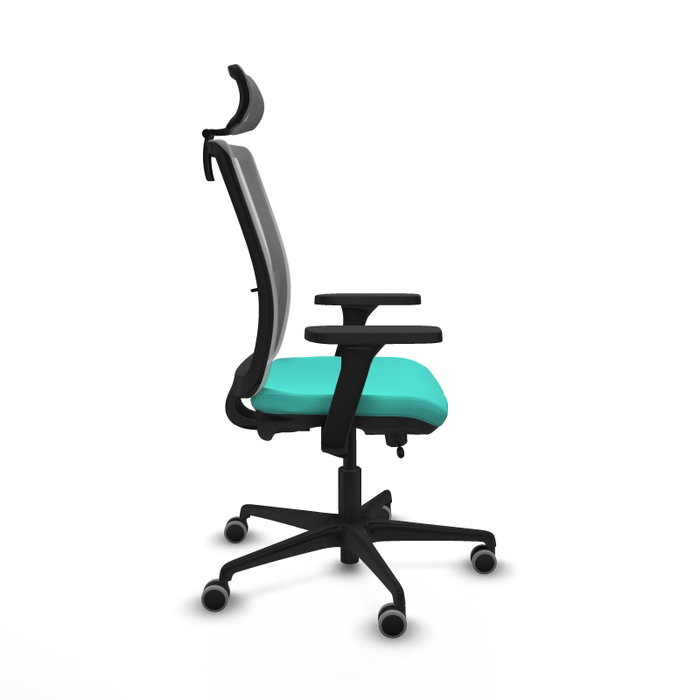 PIQUERAS Y CRESPO Silla de oficina Haches con mecanismo Sincro/Traslack, Turquesa y Gris