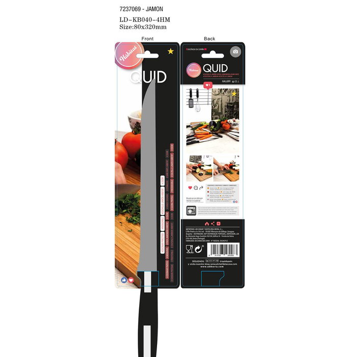 Cuchillo Jamón Acero Inoxidable Habitat Quid 25 cm