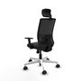 PIQUERAS Y CRESPO Silla de oficina Yunquera con mecanismo Sincro, Gris oscuro y Negro