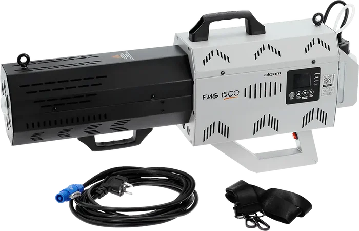 Algamlight Máquina De Humo Portátil RGB 1500W RGBA 48W para Fiesta, Evento, Escenario, Caudal 700m³/min, Proyección 8-10m