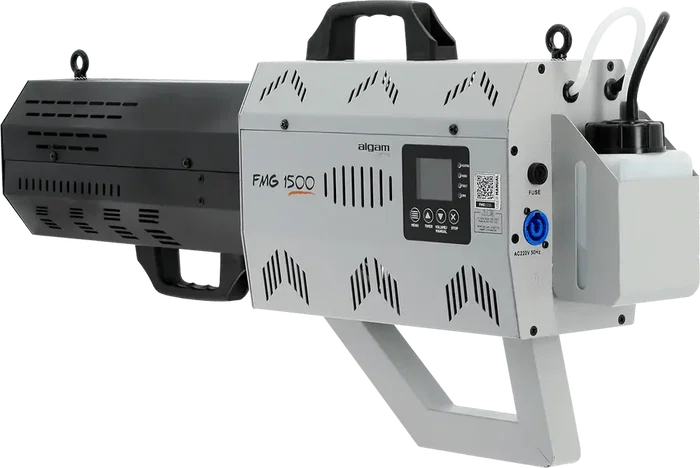 Algamlight Máquina De Humo Portátil RGB 1500W RGBA 48W para Fiesta, Evento, Escenario, Caudal 700m³/min, Proyección 8-10m