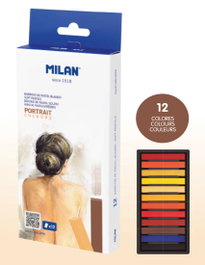 MILAN Caja de 12 Barras de Pastel Seco Colores Retrato