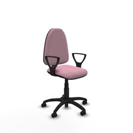 PIQUERAS Y CRESPO Silla de oficina Aýna Rosa con mecanismo de contacto permanente y brazos fijos