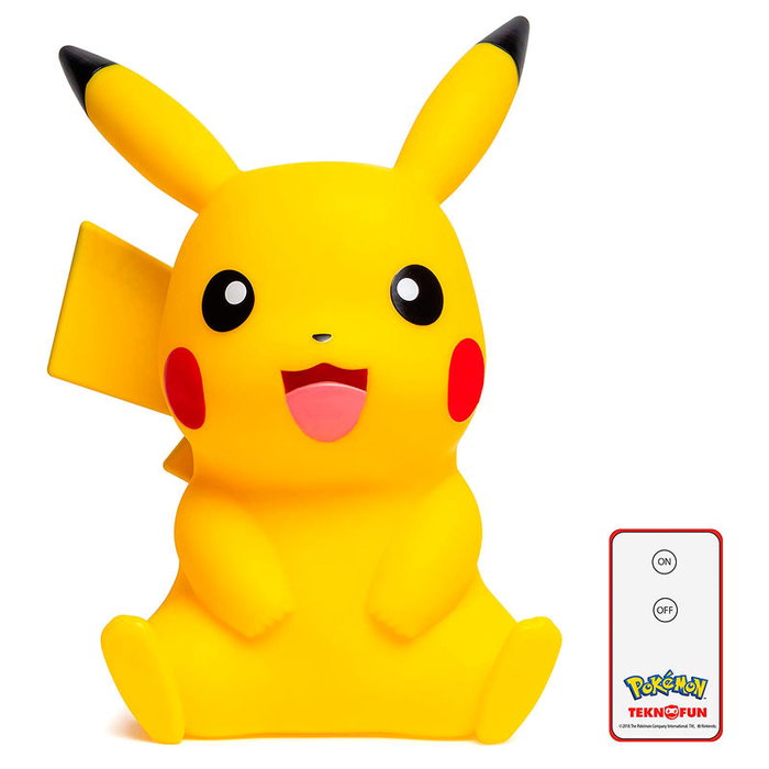 TEKNOFUN Lámpara LED 3D Pikachu Pokémon 40cm Inalámbrica con Botón ON/OFF TEKNOFUN Lámpara LED 3D Pikachu Pokémon 40cm Inalámbrica con Botón ON/OFF