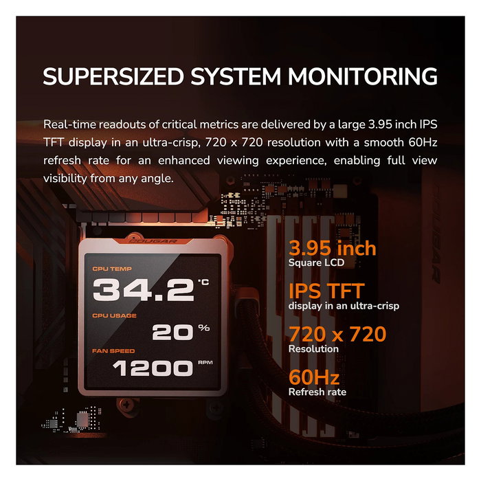 Cougar CGR-PSDVPRGB-W-240 Refrigeración Líquida Todo en Uno, 2x12cm ARGB PWM, Blanco