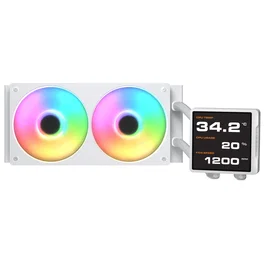 Cougar CGR-PSDVPRGB-W-240 Poseidon VIMEK Pro 240 AIO CPU Liquid Cooling Kit, Radiador 240mm 2x12cm ARGB Blanco, PWM, para Sockets Intel y AMD