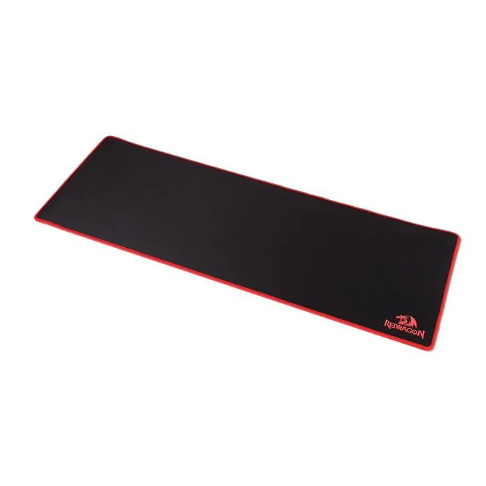 Redragon P003 Suzaku Alfombrilla de Ratón Gaming L (800x300 mm) Tela Superficie, Base Antideslizante, Bordes Rematados - Negro y Rojo