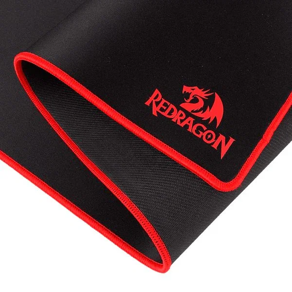 Redragon P003 Suzaku Alfombrilla de Ratón Gaming L (800x300 mm) Tela Superficie, Base Antideslizante, Bordes Rematados - Negro y Rojo