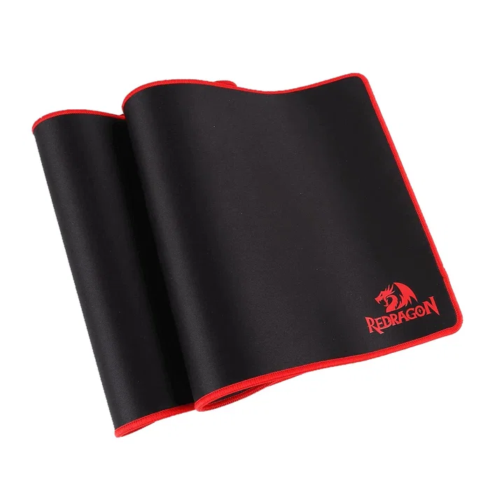 Redragon P003 Suzaku Alfombrilla de Ratón Gaming L (800x300 mm) Tela Superficie, Base Antideslizante, Bordes Rematados - Negro y Rojo
