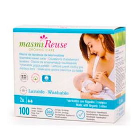MASMI Discos de Lactancia de Tela Lavables Reutilizables Algodón Ecológico Certificado GOTS