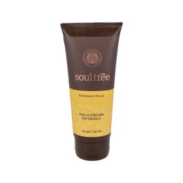 SOULTREE Exfoliante Facial con Nuez, Cúrcuma y Sándalo 100Gr - Elimina Toxinas, Reduce Pigmentación, Con Aceite de Almendras y Vitamina E